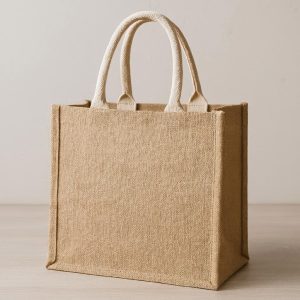 10 Eco Friendly Jute Cotton Blend Tote Bag Natural Shopping Bag