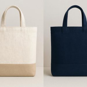 Reversible Canvas Tote Bag Two Colors in One Simple Design